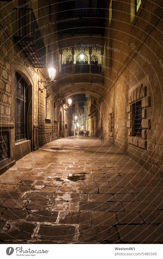 Spain, Barcelona, Barri Gotic at night atmosphere atmospheric mood moody Atmospheric Mood Vibe Idyllic Casa dels Canonges Old Town Historic City Old City