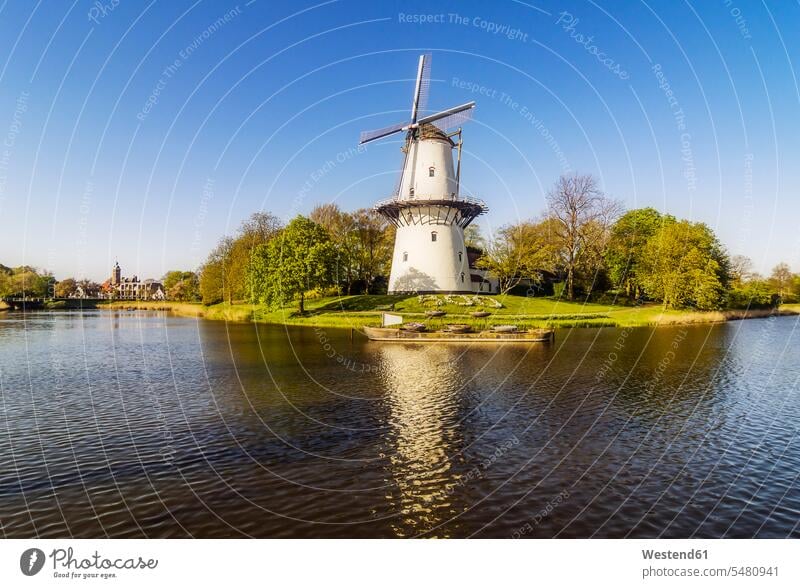 Netherlands, Zeeland, Middelburg, wind mill 'De Hoop' Travel traditional windmill smock mill traditional windmills clear sky copy space cloudless