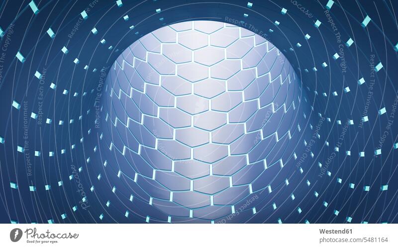 Futuristic tunnel, 3d rendering modern contemporary 3D Rendering 3D-Rendering comb combs copy space futuristic the future visionary nobody ray beams of light