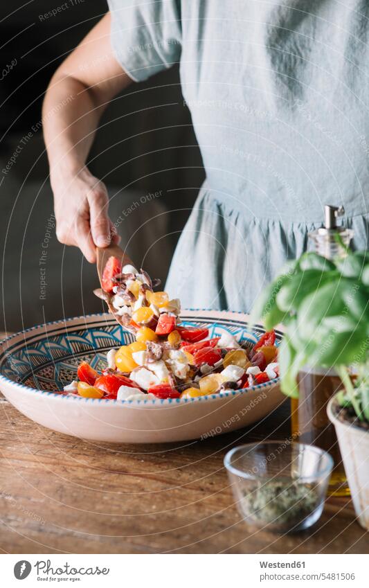 Close-up of woman preparing fresh food with tomatoes cooking females women Adults grown-ups grownups adult people persons human being humans human beings