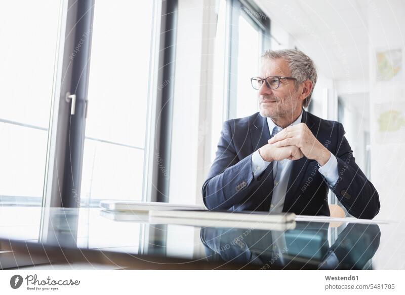 Successful businessman sitting at desk in his office caucasian caucasian ethnicity caucasian appearance european desks Seated Head and shoulders upper body