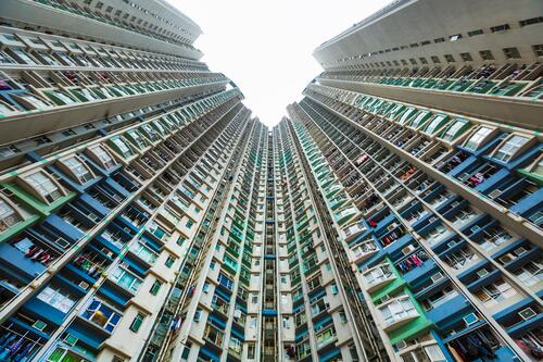 China, Hong Kong, Kowloon apartement buildings Travel built structure built structures residential house Residential Buildings residential home sky skies