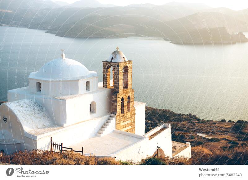 Greece, Milos, Orthodox church of Plaka nobody built structure buildings built structures churches Architecture Orthodox Church Aegean Sea the Aegean ocean