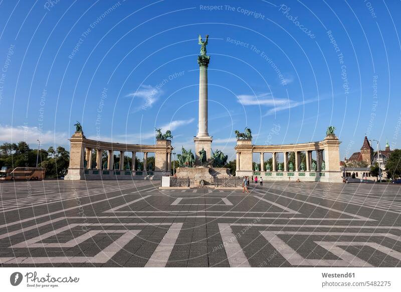 Hungary, Budapest, Millennium Monument on Heroes' Square capital Capital Cities Capital City monument monuments memorial outdoors outdoor shots location shot