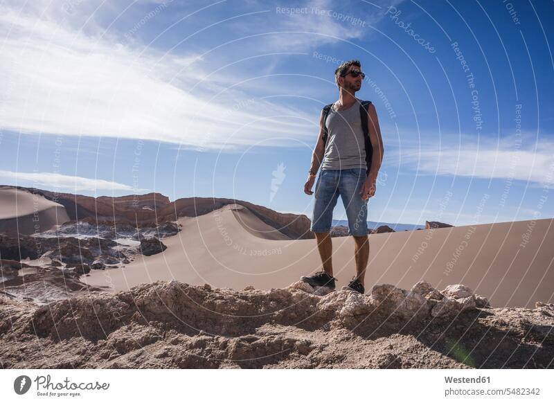 Chile, San Pedro de Atacama, Valley of the Moon, hiker in the desert hiking desert dune desert dunes Solitude seclusion Solitariness solitary remote secluded