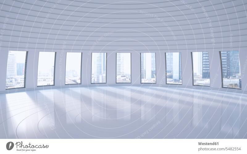 Empty hall in a high-rise building, 3D Rendering interior architecture gleaming simplicity Modest simple indoors indoor shot Interiors indoor shots