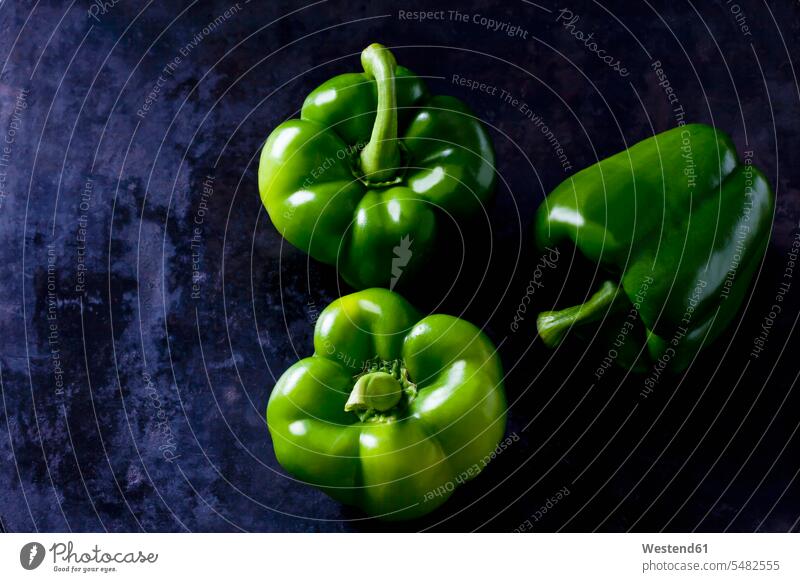 Green bell peppers Paprika pepper vegetable capsicum Paprikas studio shot studio shots studio photograph studio photographs healthy eating nutrition close-up