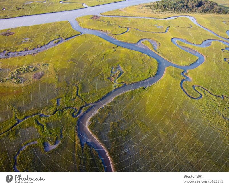 USA, Aerial Photograph of salt water marshes on the Eastern Shore of Virginia Travel day daylight shot daylight shots day shots daytime aerial view aerial photo