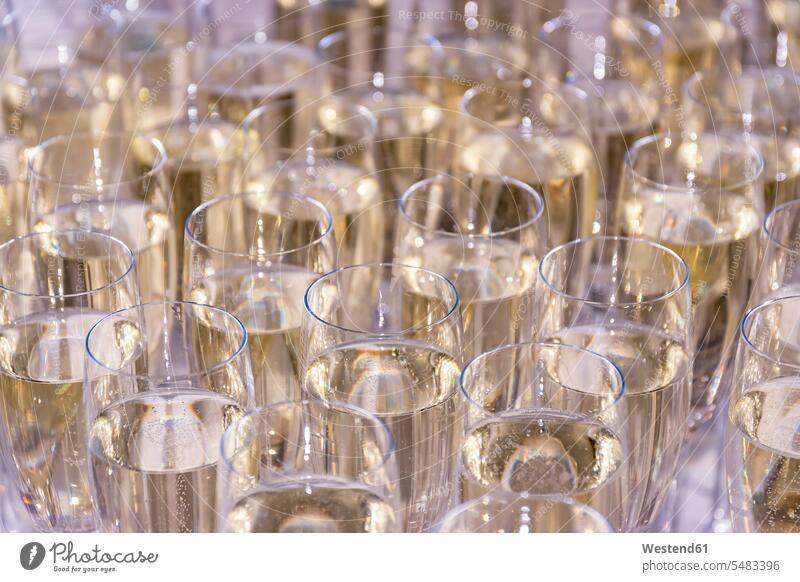 Sparkling champagne glasses celebrating celebrate partying abundance Abundant large group of objects many objects full frame Champagne Glass Champagne Glasses