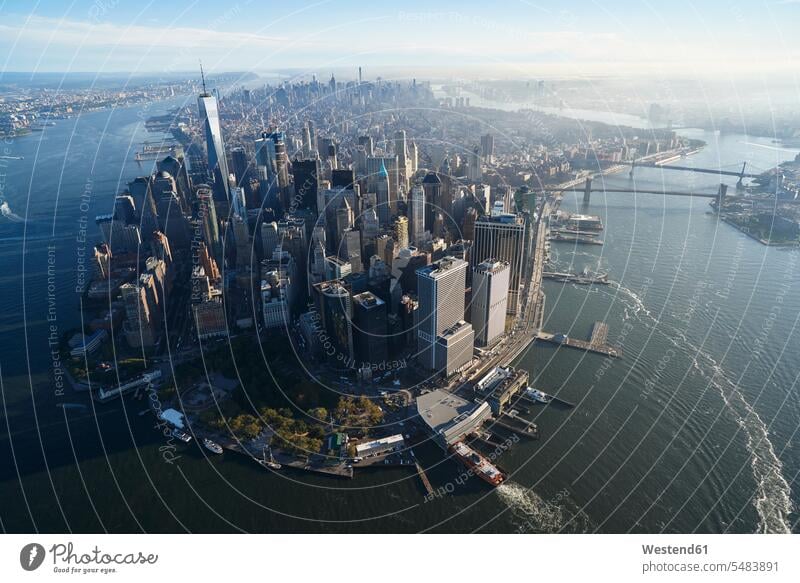 USA, New York, Aerial photograph of New York City and Manhattan Island View Vista Look-Out outlook day daylight shot daylight shots day shots daytime