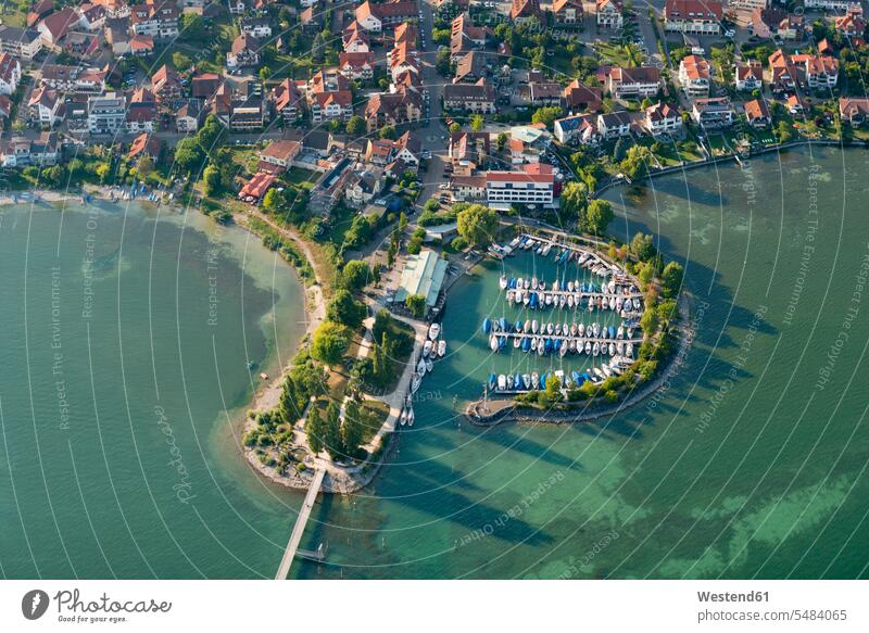 Germany, Lake Constance, Aerial view, Immenstaad, Hythe and marina nobody hythe city view city pictures city views urban view of the city City Views cityview