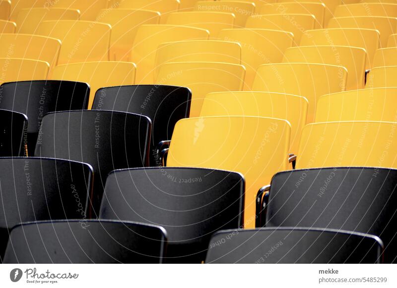 Colored place finder seats rows of seats Chair Stadium Audience Seating Event Row of seats Row of chairs Seating capacity Empty Free Places Concert Hall