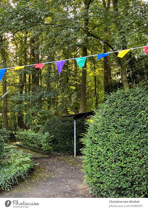 Let the dance into May begin pennant chain Party Jubilee Feasts & Celebrations party decoration Joy Flags Summer's day Garden festival Summery Street party flag