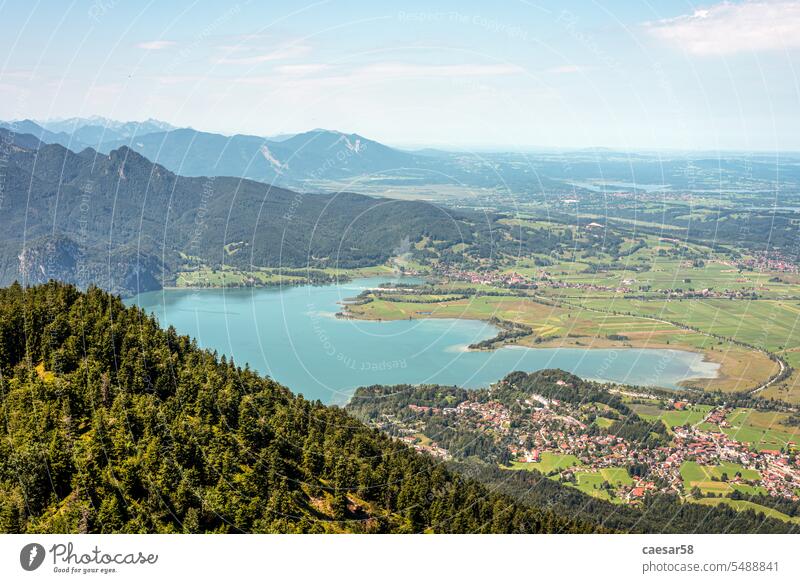 Scenic view of Kochel Lake in the Bavarian alps lake bavaria mountains landscape kochel nature germany water kochelsee europe scenic foothills lake kochel