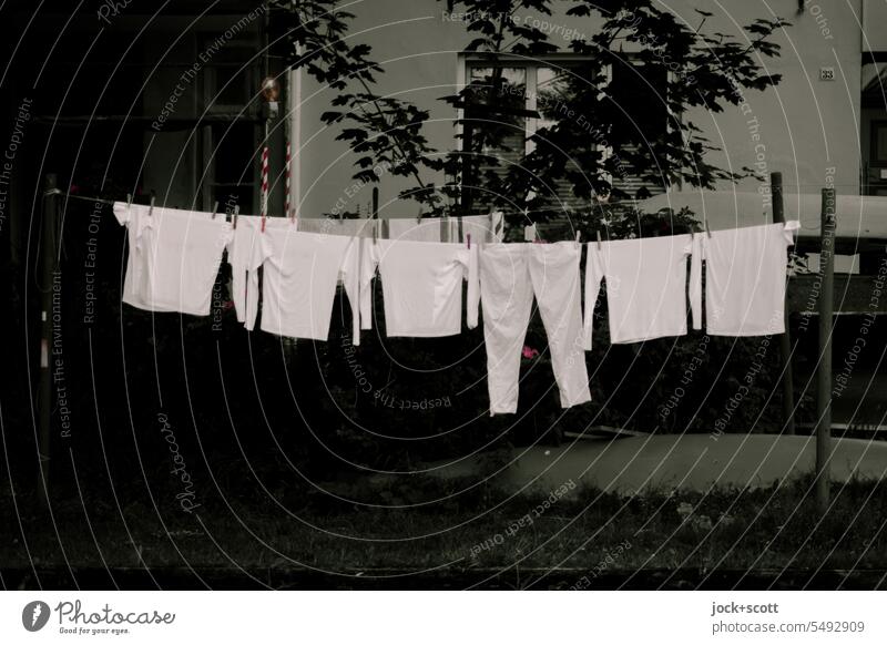 fresh bright white laundry Washing day clothesline Hang Housekeeping Clean Clothing Dry Photos of everyday life Summer Laundry Cleanliness Fresh Shadow