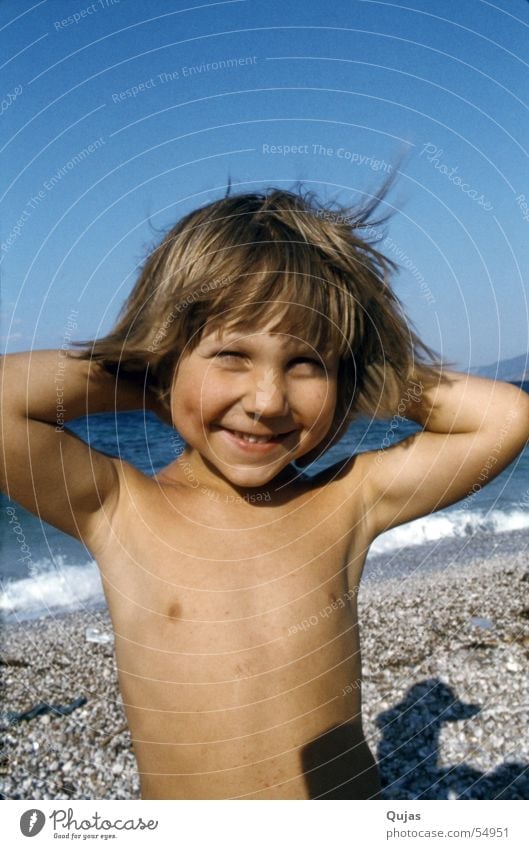 Little Mirko in Greece Vacation & Travel Beach Happiness Impish Child Upper body Contentment Boy (child) Happy Grinning children mucilages superkid