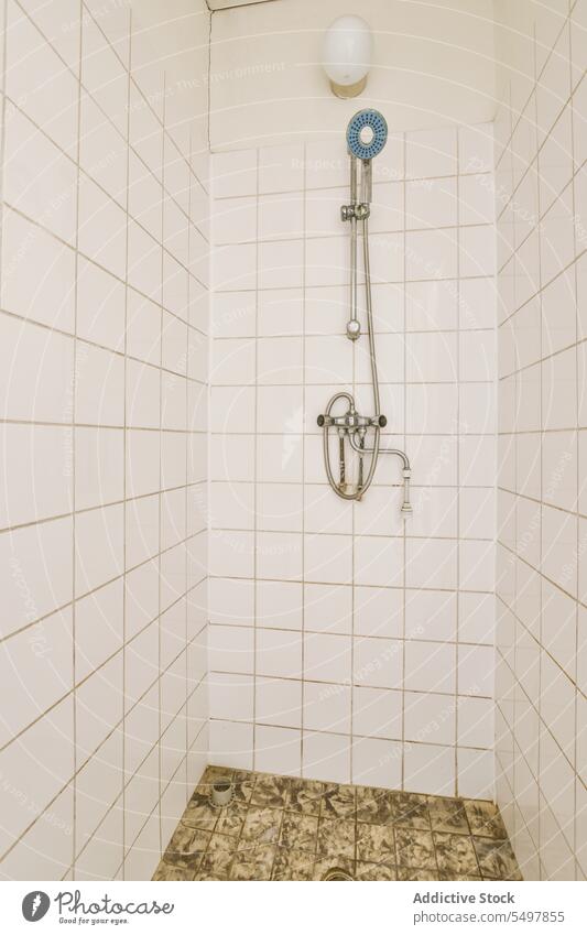Shower box in modern bathroom shower tap wall partition home hygiene tile clean washroom domestic apartment sanitation nobody architecture routine design