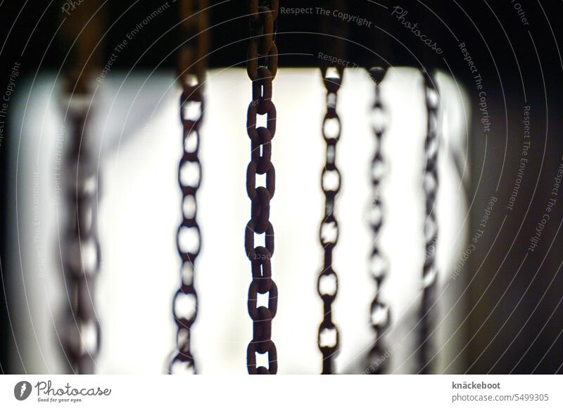 chains steel chain Metal Steel Shallow depth of field Detail Industry Technology Work and employment Shadow Factory