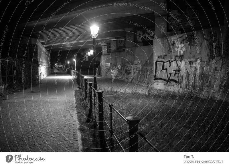 At Bellevue Castle bellevue Berlin zoo Bridge Graffiti spreeweg Night Capital city Germany Deserted