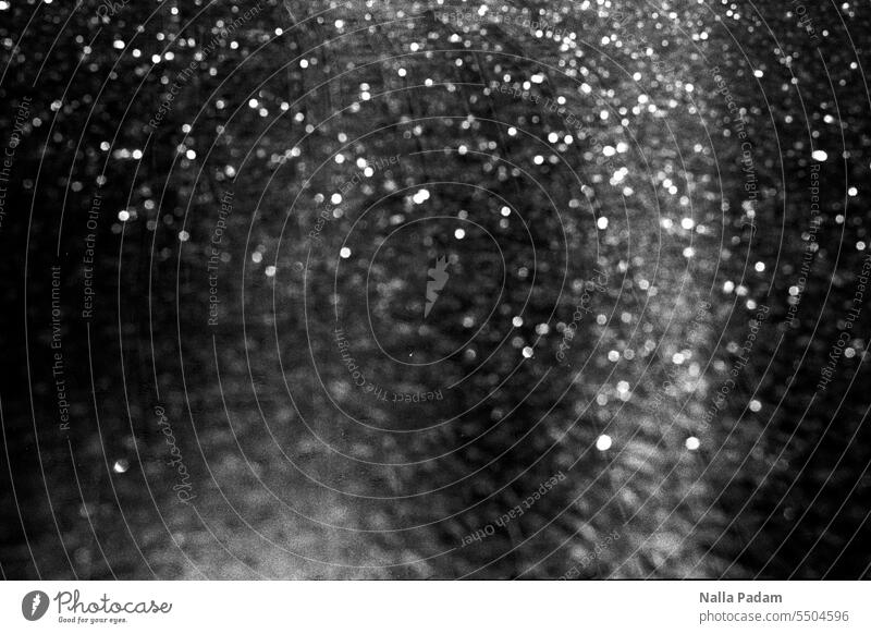 UT: Bock auf Bochum - points of light in the glass Analog Analogue photo B/W Black & white photo Light Point reflection Glass Dark Bright Distribution Deserted