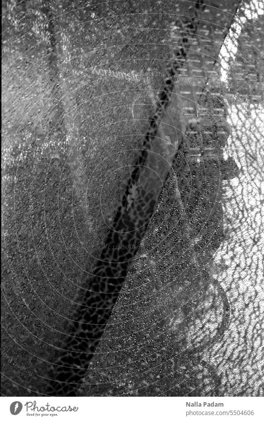 City view through cracked glass Analog Analogue photo B/W Black & white photo black-and-white Glass cracks street sign Building Architecture Exterior shot