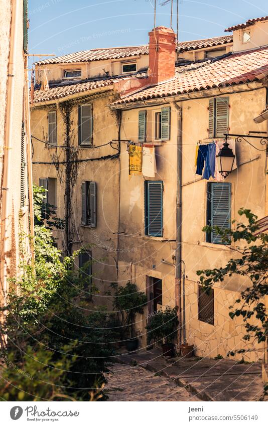 Charming city Town Southern France Mediterranean Provence Summer Sun warm Life Living or residing Warmth Mediterranean sea House (Residential Structure) Alley