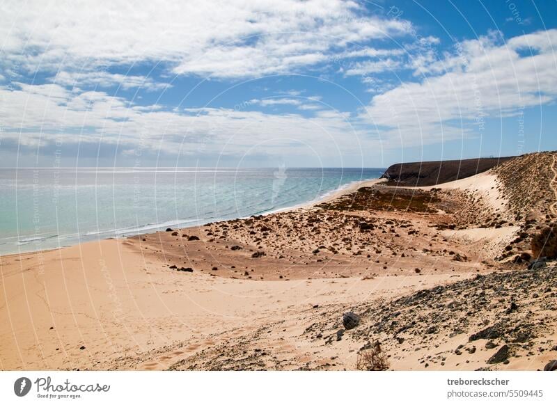 perfect Beach on the east coast of Fuerteventura fuerteventura island canary water sand risco paso beach ocean sea travel spain blue volcanic white islands