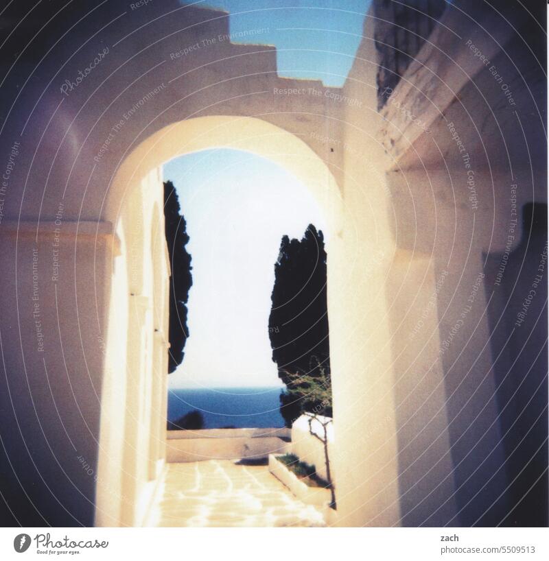 Good prospects Greece Cyclades Holga the Aegean Mediterranean sea Island Village House (Residential Structure) Cycladic architecture Slide Scan Analog