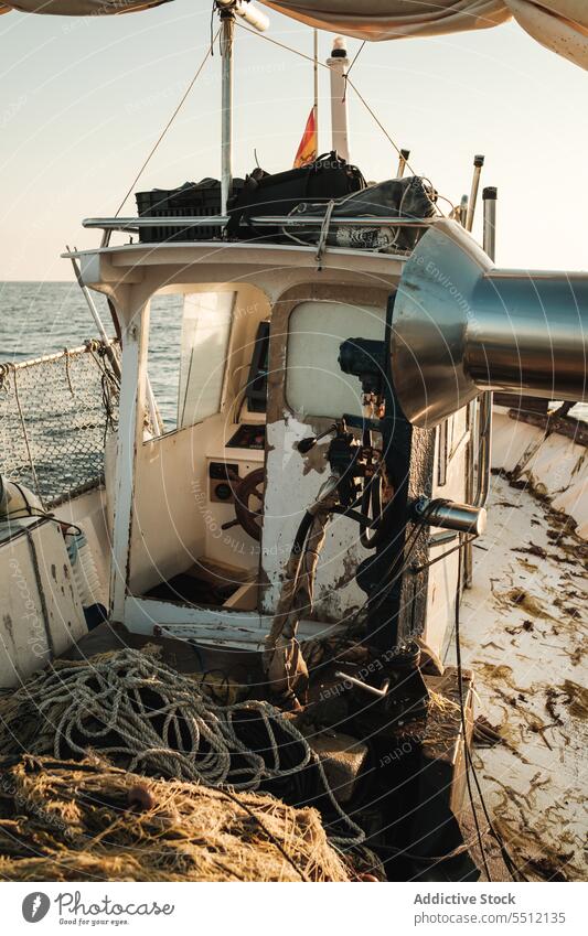 Small steering cabin of sailing boat - a Royalty Free Stock Photo from  Photocase