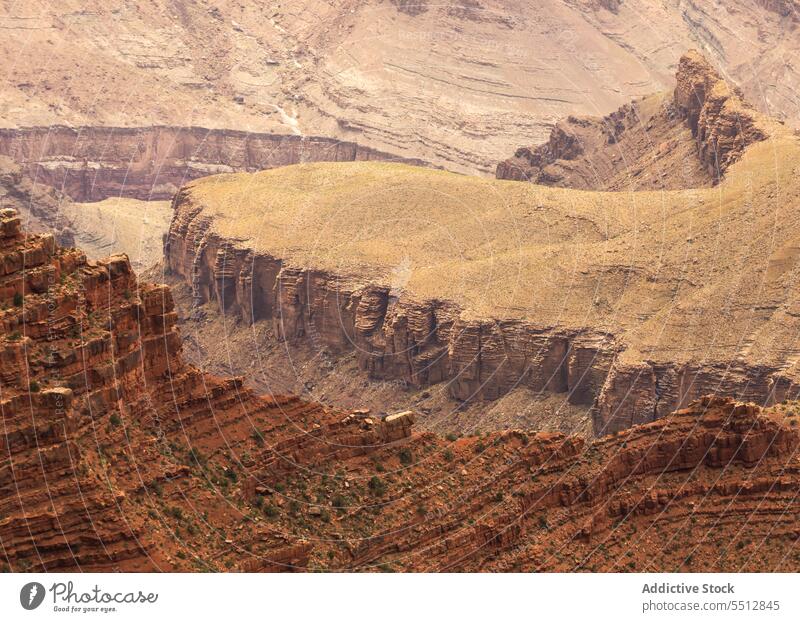 Rough rocky canyon on daylight nature formation national landscape grand canyon geology cliff arizona usa landmark united states america rough dry environment