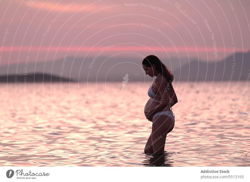 Pregnant at beach woman pregnant freedom expectation happy maternity smile parent prenatal love mother female motherhood gestation sensual freshness awaiting