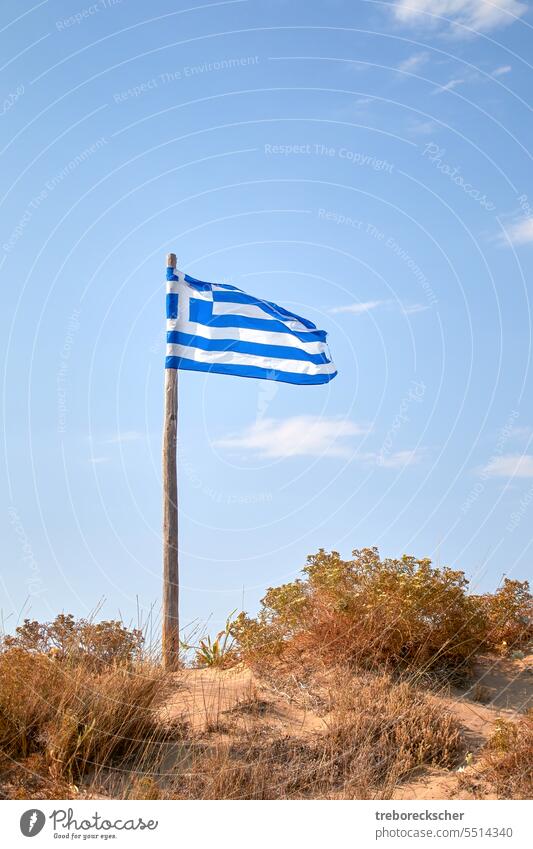 Greek national flag waving in the wind greek symbol greece country background banner emblem blue europe design travel white patriotic isolated state icon