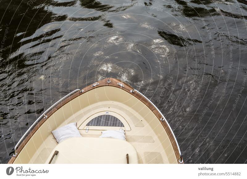 Detail of a boat seen from above background deck detail dock leisure nautical outdoor prow recreation rowboat sail sailboat sailing ship transport