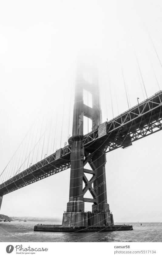 Famous Golden Gate bridge in San Francisco on a foggy day california freedom pacific monochrome san francisco bay golden gate bridge overcast structure urban