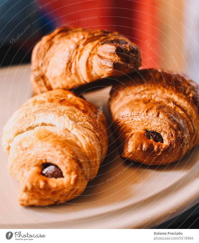 Homemade croissants French recipe, fresh and just made background baguette bake bakehouse bakery bread breadstuff breakfast brown bun buns butter chocolate