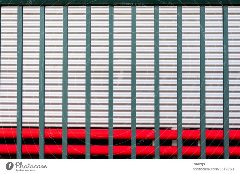 visual Eye test optical illusion Line Contrast Metal Fence Colour Structures and shapes Irritation Grid Arrangement Red Turquoise Gray