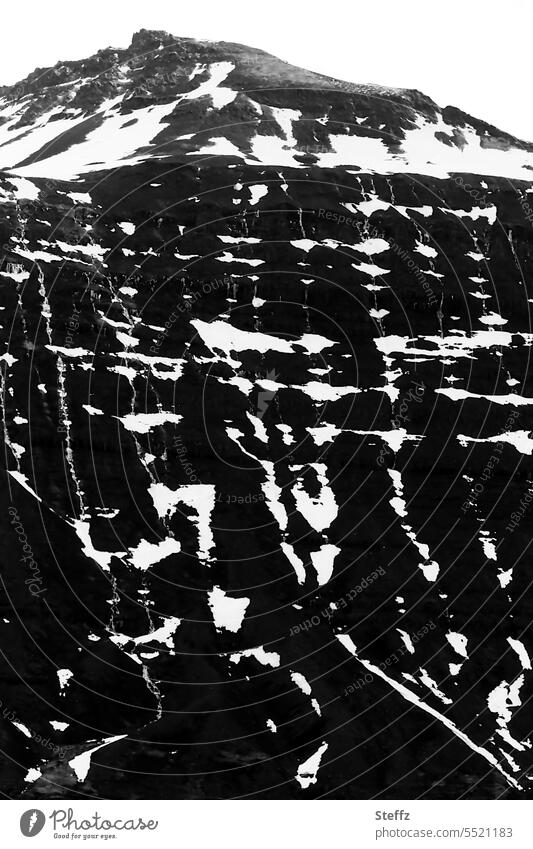 Mountain side with the melting snow in Iceland East Iceland Snow melt mountain natural pattern natural forms abstraction Abstract iceland trip abstract shapes