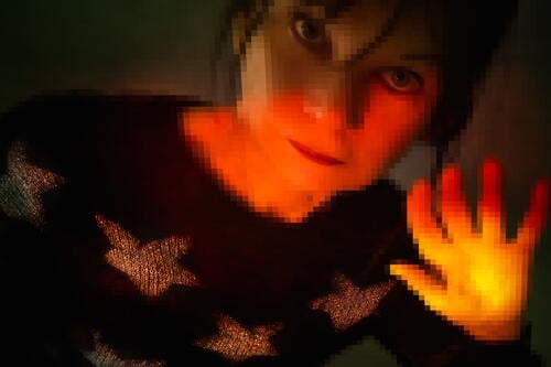 An expectant woman looks forward to Christmas! Woman stars Sweater pleased Hand eyes Warm-heartedness warm Lighting Illuminated blurriness blurred pixels