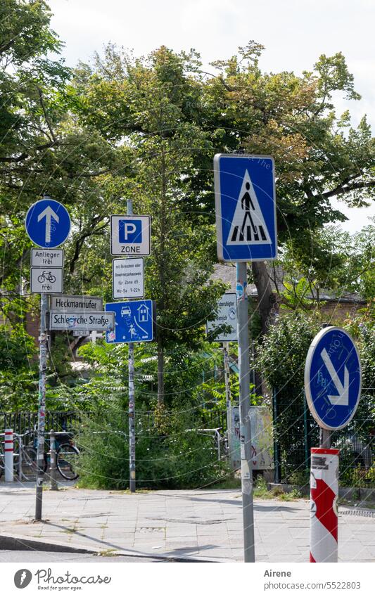 All right, all right! Road sign Street Blue Mandatory sign Permission Transport Sign forest Signs Signs and labeling Road traffic Signage Safety