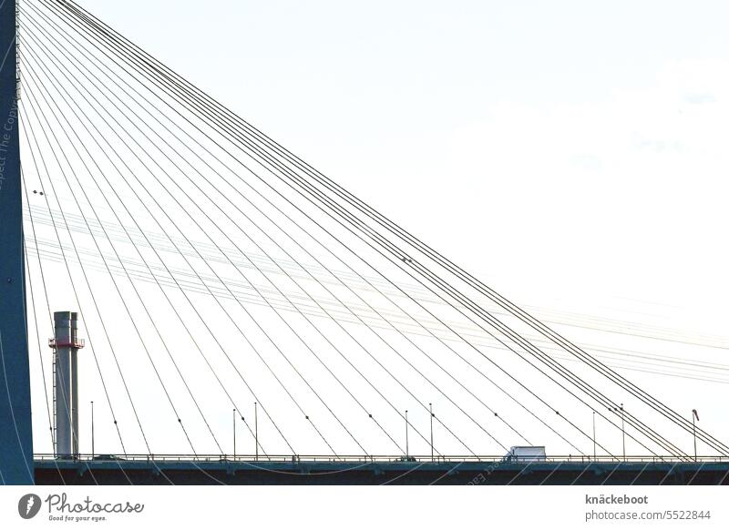 köhlbrand bridge Architecture Modern architecture Geometry Manmade structures Steel modern Steel cables Hamburg Esthetic
