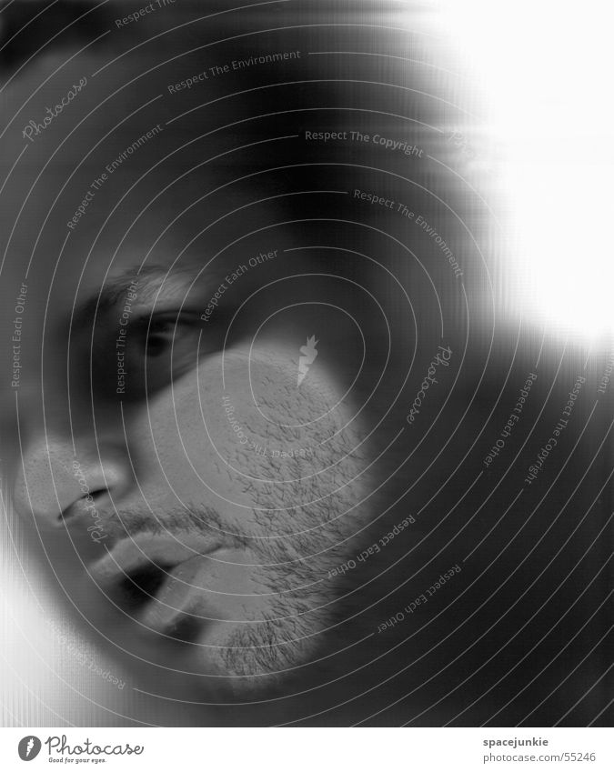 Scan test (1) Scanner Crazy Human being Face Black & white photo Blur scan