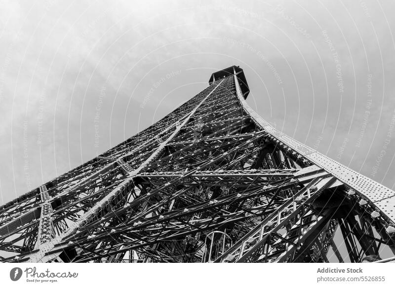 Tall famous tower under clear sky construction iron geometry landmark architecture eiffel tower metal monument high structure heritage tall building france