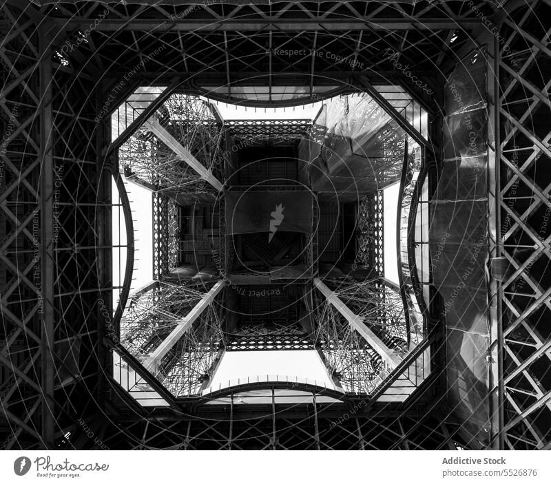 Construction of high metal tower with even sides construction landmark architecture eiffel tower structure geometry heritage building france paris symbol