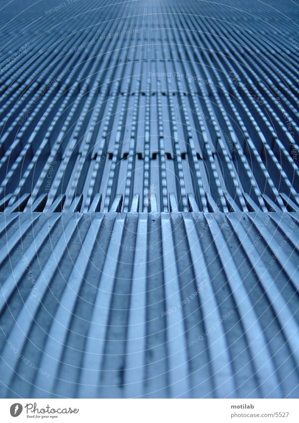 Escalator closeup Moving pavement Movement Photographic technology Stairs Metal Prongs Macro (Extreme close-up)