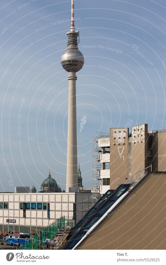 Berlin Mitte Middle Television tower Colour photo Construction site Autumn Downtown Berlin Berlin TV Tower Architecture Capital city Town Tourist Attraction