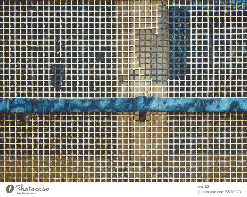 sinking ships Grating cordon lattice fence Metalware Barrier lines gridded Minimalistic Pattern Long shot Close-up Exterior shot Detail Simple Colour photo