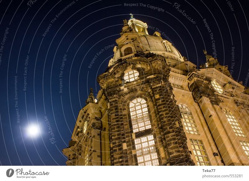 DRESdEN Frauenkirche at night Vacation & Travel Art Town Capital city Downtown Old town Deserted Church Tourist Attraction Landmark Monument Esthetic