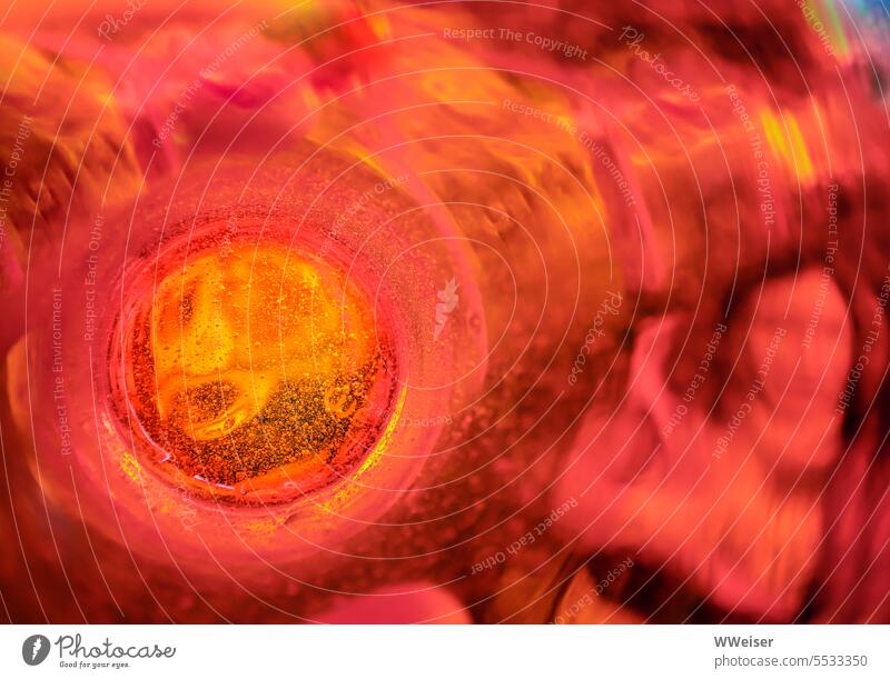 You can see blurred shapes in this orange-red glass sphere, possibly also a face Glass colors colored Round Circle hazy Unclear Abstract Face Woman Girl Orange