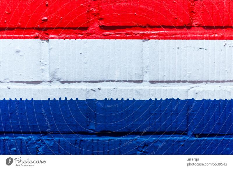 Flag made of stone Netherlands Ensign White Red Blue Patriotism Sign Politics and state Nationalities and ethnicity Nationality flag Symbols and metaphors