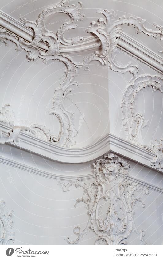 stucco Old Stucco Stucco ceiling Architecture Structures and shapes Pattern Esthetic Ornament Room Decoration Interior design Old building pretty White Retro